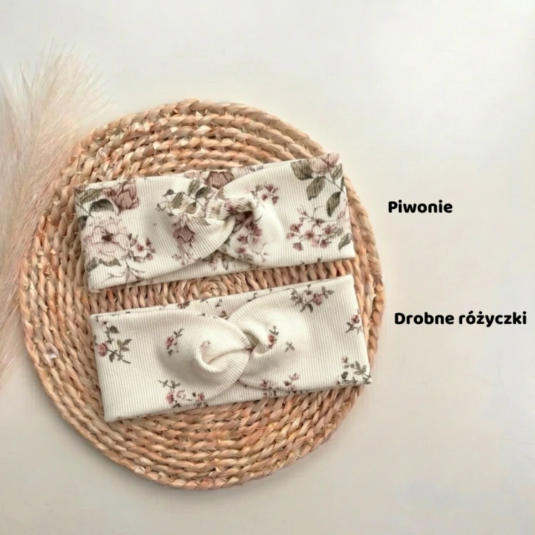 Opaski przeplatane w stokrotki- drobne różyczki i piwonie